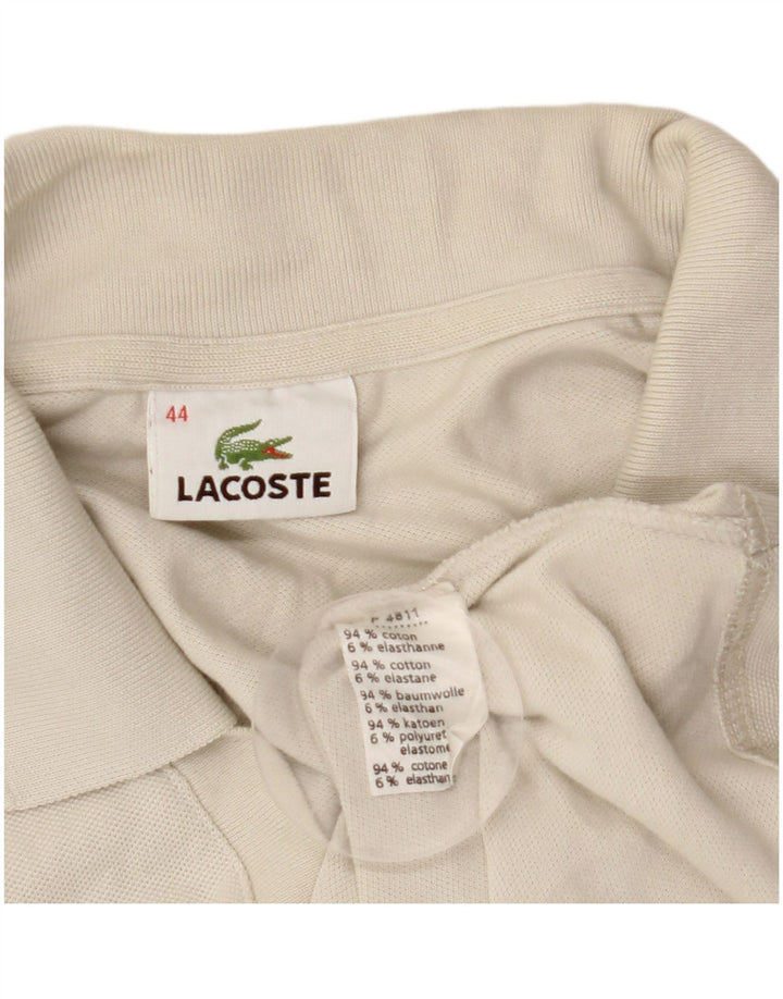 LACOSTE Womens Sleeveless Polo Shirt Size 44 Large White Cotton