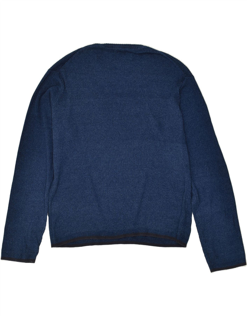 TOMMY HILFIGER Mens Indigo Crew Neck Jumper Sweater Large Navy Blue Cotton | Vintage Tommy Hilfiger | Thrift | Second-Hand Tommy Hilfiger | Used Clothing | Messina Hembry 