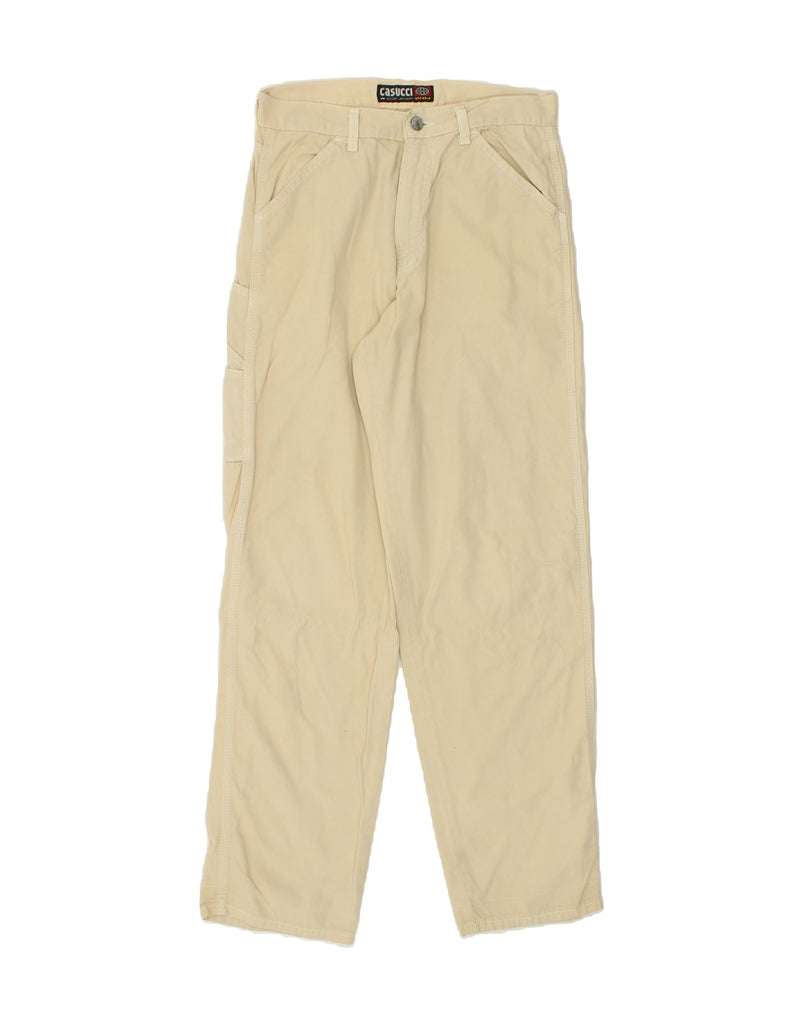 CASUCCI Mens Straight Cargo Trousers IT 46 Small W28 L31 Beige Cotton | Vintage Casucci | Thrift | Second-Hand Casucci | Used Clothing | Messina Hembry 