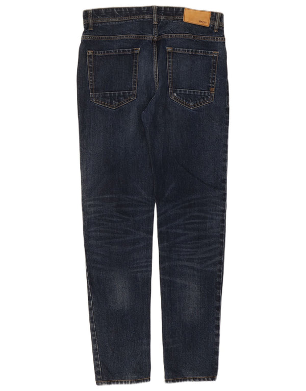 Hugo Boss Mens Tapered Jeans W32 L32 Blue Cotton
