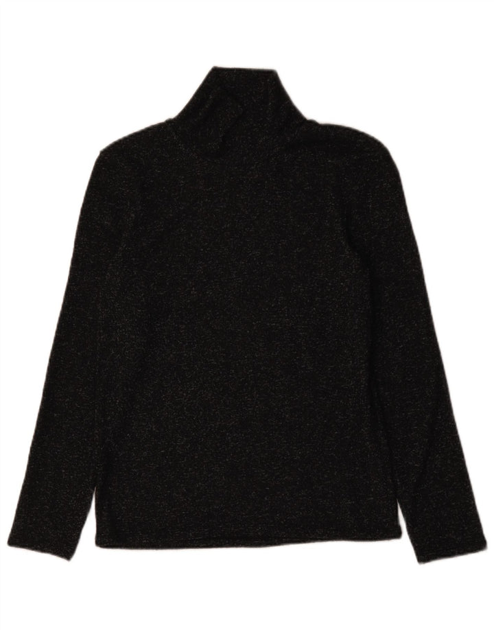 Zara Womens Turtle Neck Jumper Sweater UK 14 Large Black Flecked