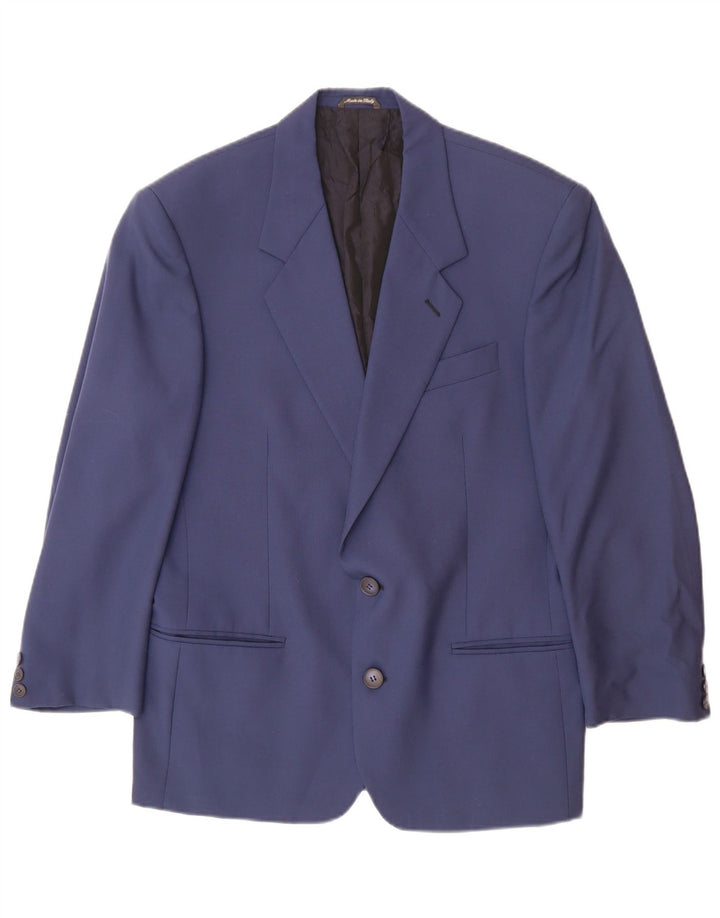 Biagiotti Mens 2 Button Blazer Jacket UK 38 Medium Blue New Wool
