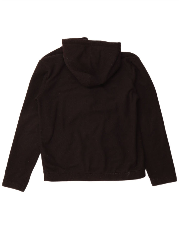 FILA Mens Hooded Zip Neck Fleece Jumper Medium Black Polyester
