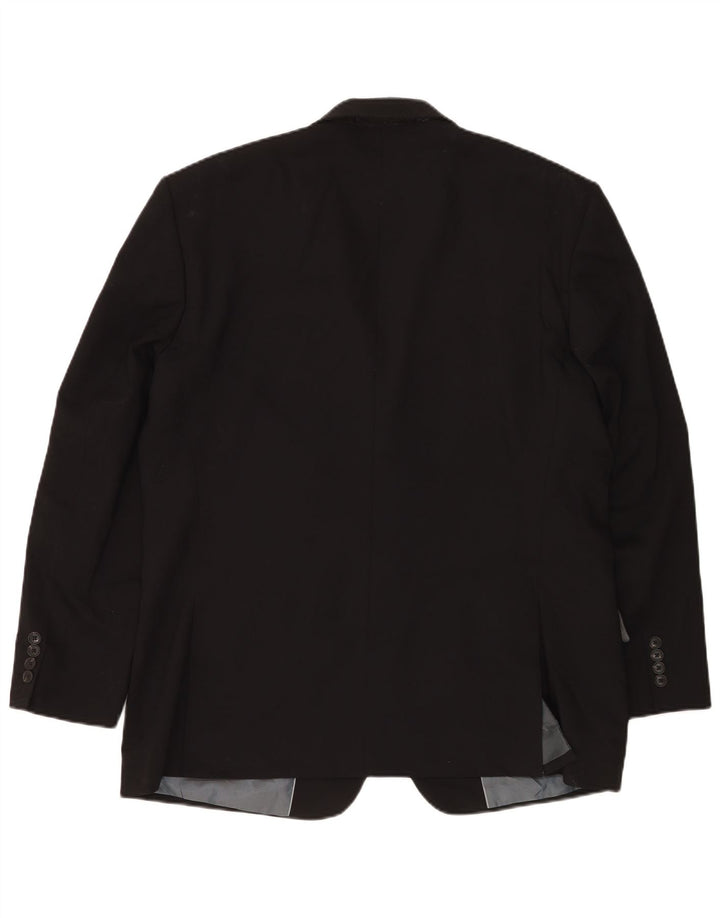 Marks & Spencer Mens 2 Button Blazer Jacket UK 46 XL Black Wool