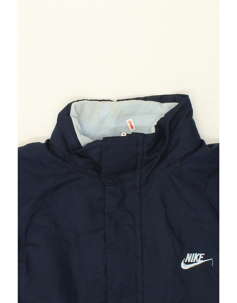 NIKE Boys Graphic Windbreaker Jacket 12-13 Years Large Navy Blue Polyester Vintage Nike and Second-Hand Nike from Messina Hembry 