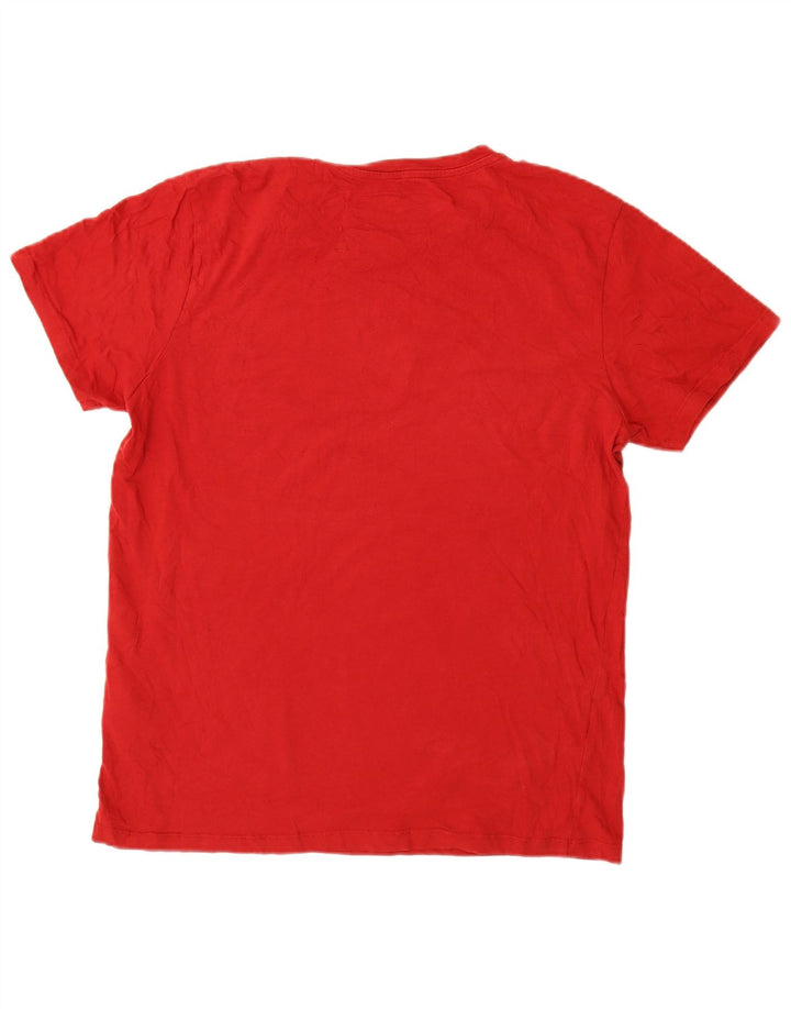 Jack & Jones Mens Graphic T-Shirt Top Large Red Cotton