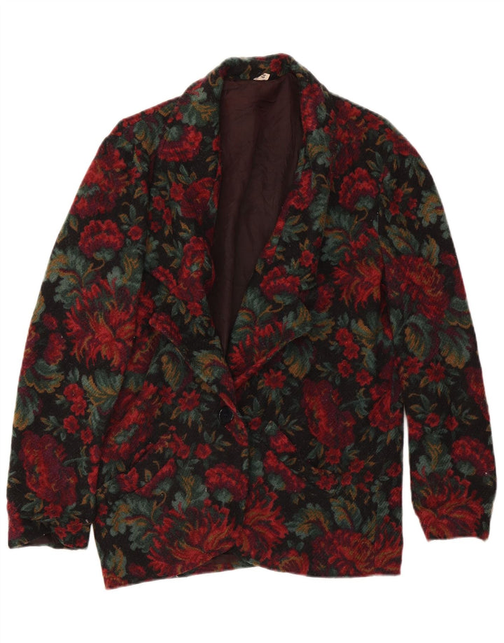 Vintage Womens 1 Button Blazer Jacket IT 44 Medium Multicoloured Floral