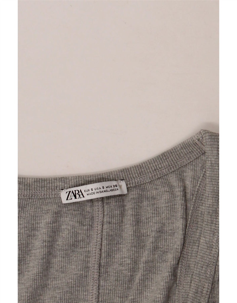 ZARA Womens Vest Top UK 10 Small Grey Vintage Zara and Second-Hand Zara from Messina Hembry 