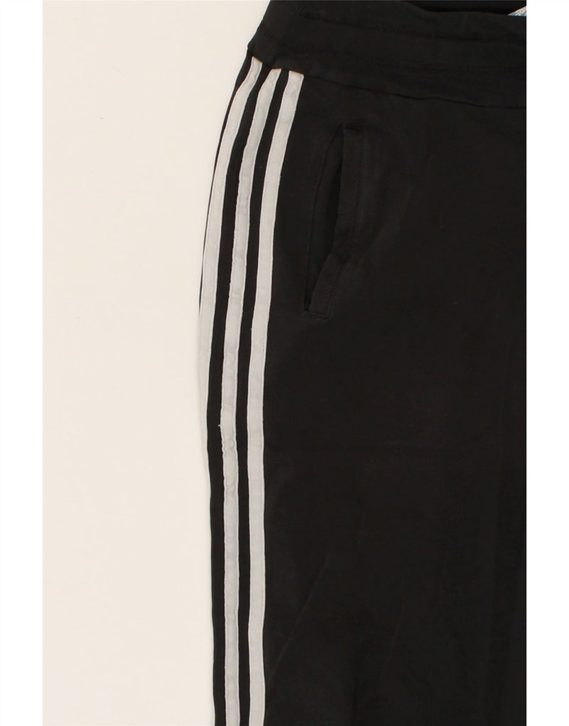 ADIDAS Womens Capri Tracksuit Trousers Joggers UK 8/10 Small Black Cotton | Vintage Adidas | Thrift | Second-Hand Adidas | Used Clothing | Messina Hembry 