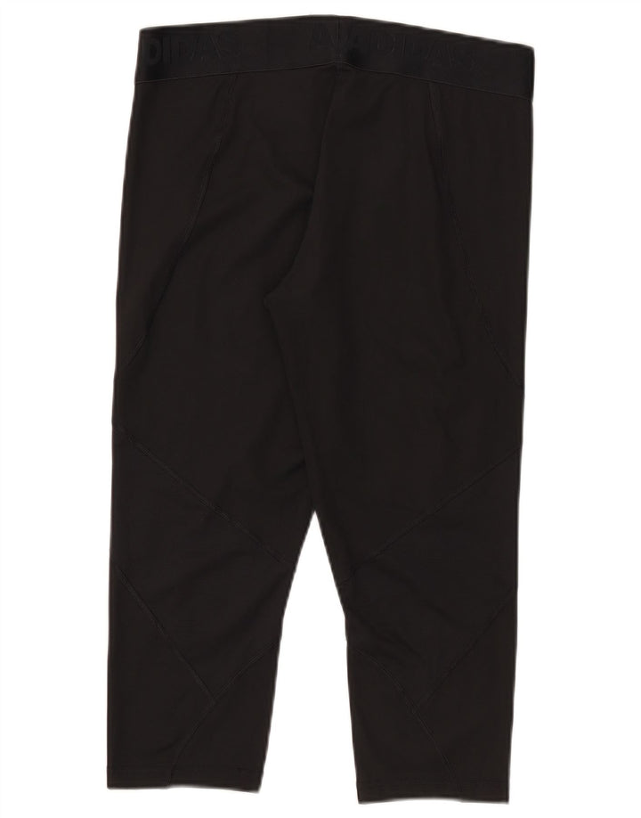 Adidas Womens Tech Fit Capri Leggings UK 16/18 Large Black Polyester