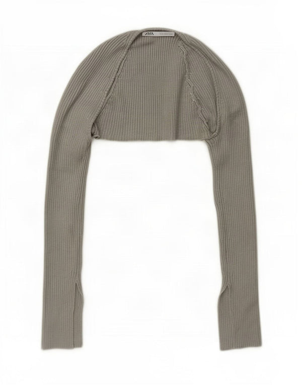 Zara Womens Bolero Cardigan Top UK 10 Small Grey