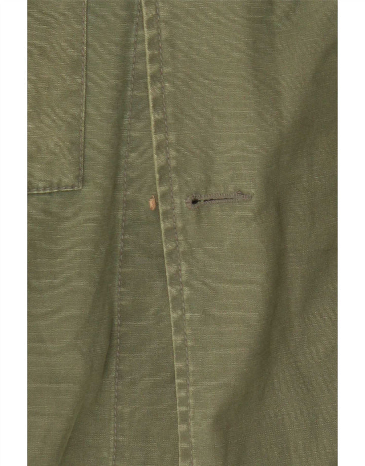 Ganesh Mens Hooded Parka Jacket UK 40 Large Khaki Cotton