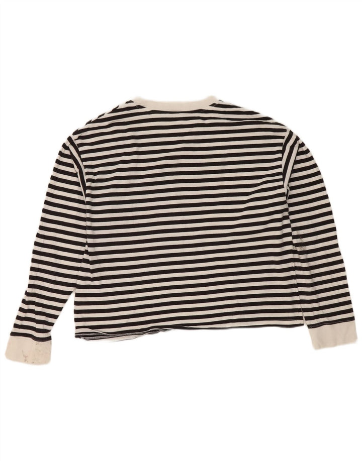 Levi's Womens Oversized Graphic Top Long Sleeve UK 10 Small Black Striped