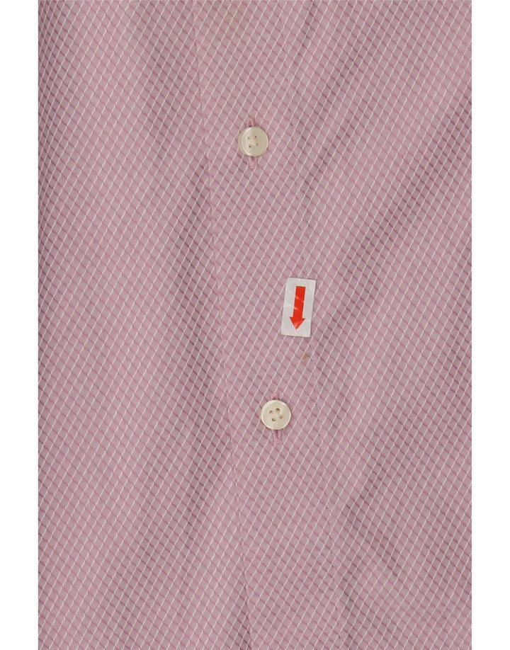 Ted Baker Mens Shirt Size 4 Large Pink Argyle/Diamond Cotton
