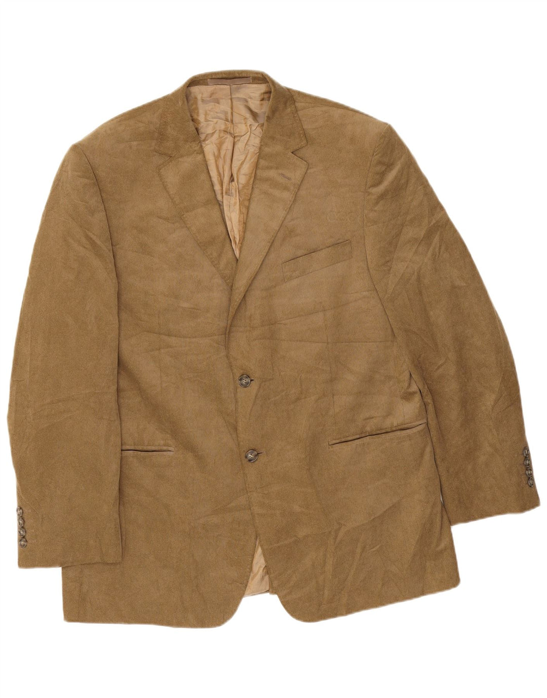 Marks & Spencer Mens 2 Button Corduroy Blazer Jacket UK 42 Large Beige