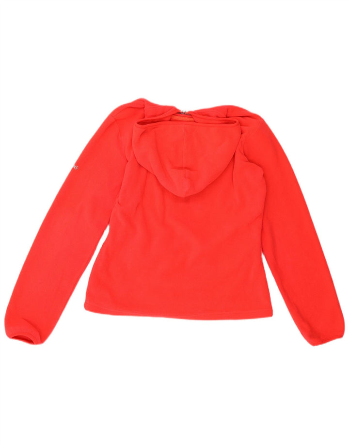 BRUGI Womens Hooded Fleece Jacket UK 14 Medium Red Paisley Polyester