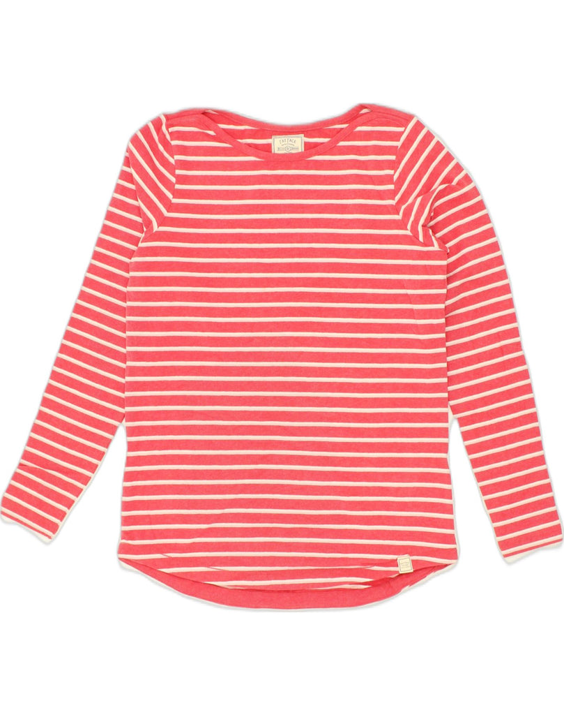 FAT FACE Womens Top Long Sleeve UK 8 Small  Pink Striped Cotton | Vintage Fat Face | Thrift | Second-Hand Fat Face | Used Clothing | Messina Hembry 