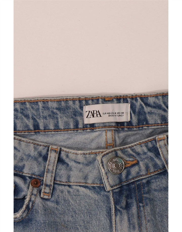 Zara Womens Distressed Straight Jeans EU 40 Medium W30 L28 Blue