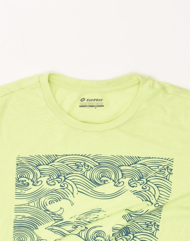 LOTTO Mens Graphic T-Shirt Top Medium Green Cotton | Vintage Lotto | Thrift | Second-Hand Lotto | Used Clothing | Messina Hembry 