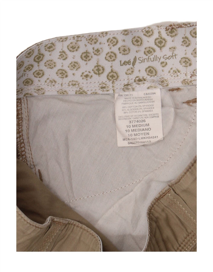 Lee Womens Cargo Shorts US 10 Large W32 Beige Cotton