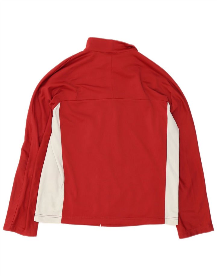 FILA Womens Oversized Tracksuit Top Jacket UK 10 Small Red Colourblock
