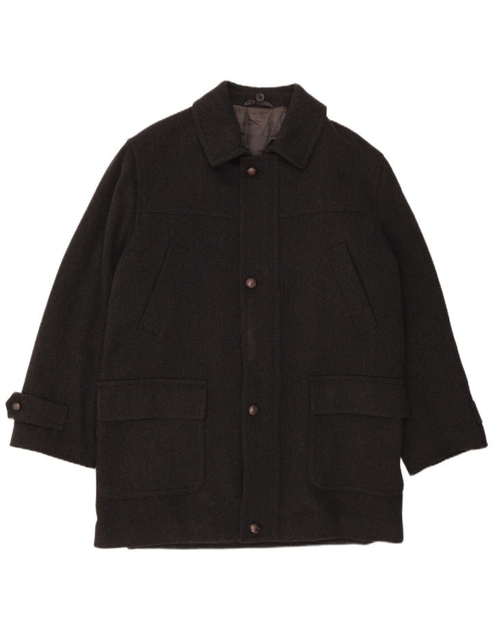 Overland Mens Overcoat UK 38 Medium Grey Wool
