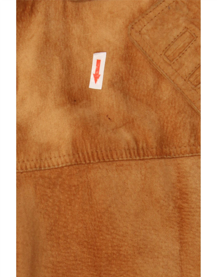 Vera Pelle Womens Oversized Suede Jacket IT 48 XL Beige Leather