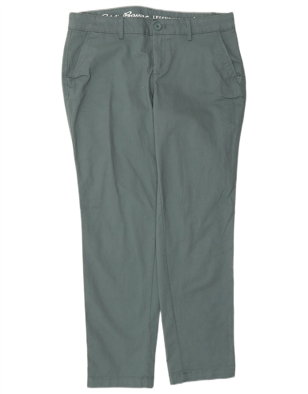 EDDIE BAUER Womens Slim Chino Trousers US 6 Medium W32 L29 Green Cotton