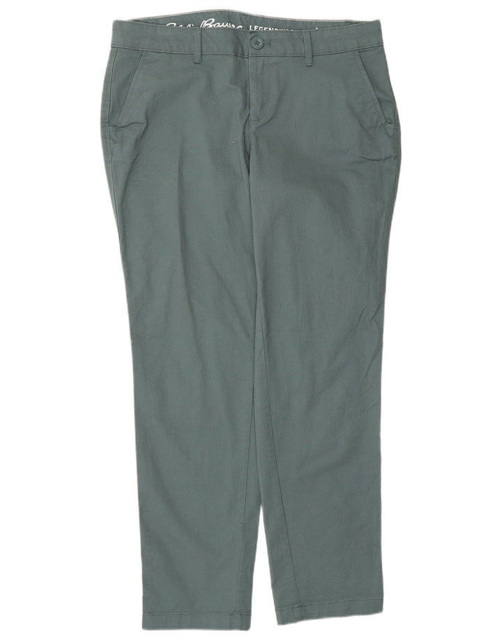 EDDIE BAUER Womens Slim Chino Trousers US 6 Medium W32 L29 Green Cotton