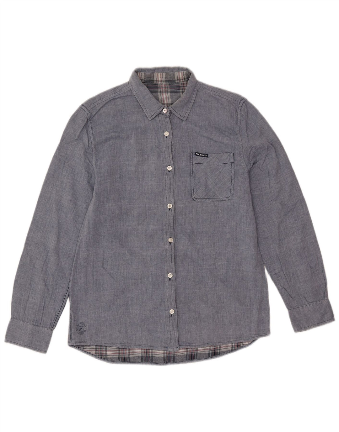 PEPE Jeans Womens Shirt UK 14 Medium Blue