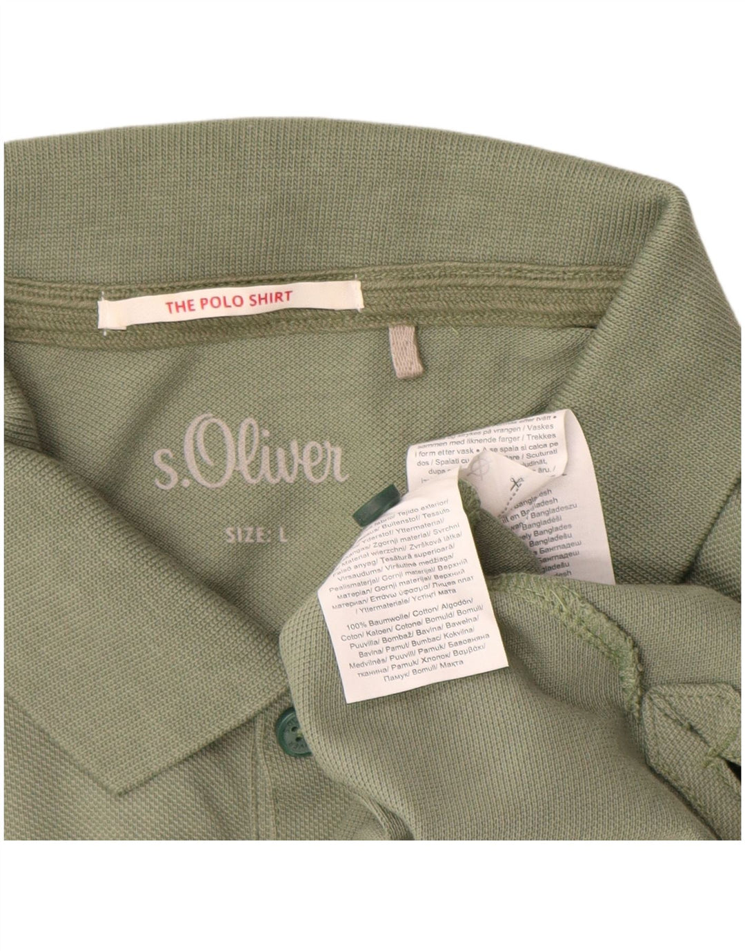 S.Oliver Mens Polo Shirt Large Green Cotton