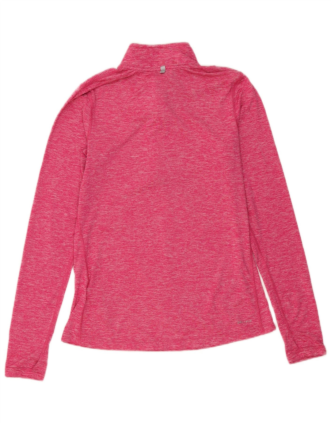 Nike Womens Zip Neck Pullover Tracksuit Top UK 10 Small Pink Polyester