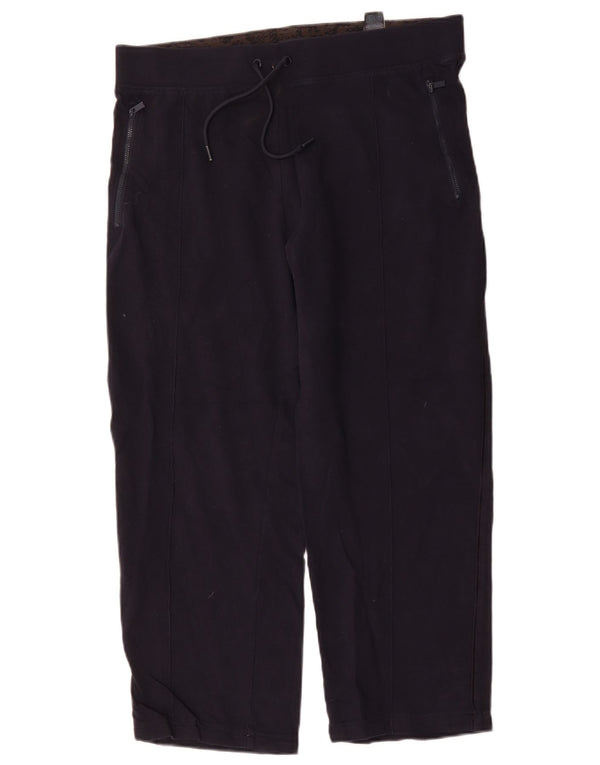 Marks & Spencer Womens Tracksuit Trousers UK 16 Large Navy Blue Cotton