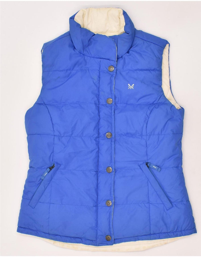 CREW CLOTHING Womens Tailored Fit Reversible Gilet UK 8 Small Blue Nylon | Vintage Crew Clothing | Thrift | Second-Hand Crew Clothing | Used Clothing | Messina Hembry 