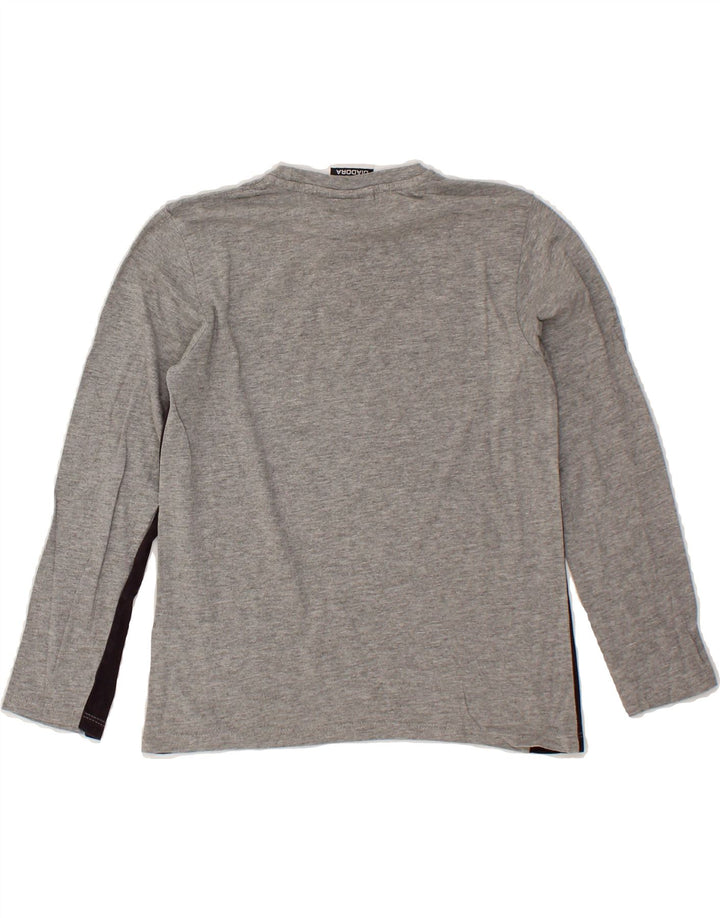 DIADORA Boys Graphic Top Long Sleeve 9-10 Years Large Grey Colourblock Vintage Diadora and Second-Hand Diadora from Messina Hembry 