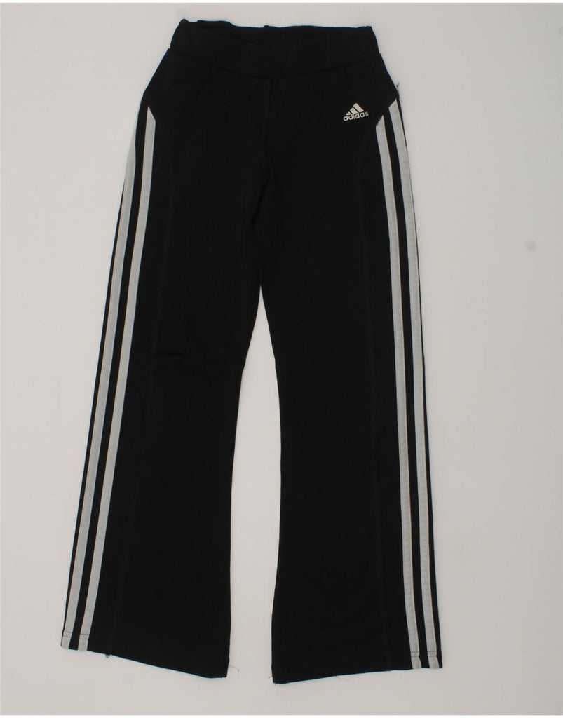 ADIDAS Girls Tracksuit Trousers 7-8 Years Black Polyester | Vintage Adidas | Thrift | Second-Hand Adidas | Used Clothing | Messina Hembry 