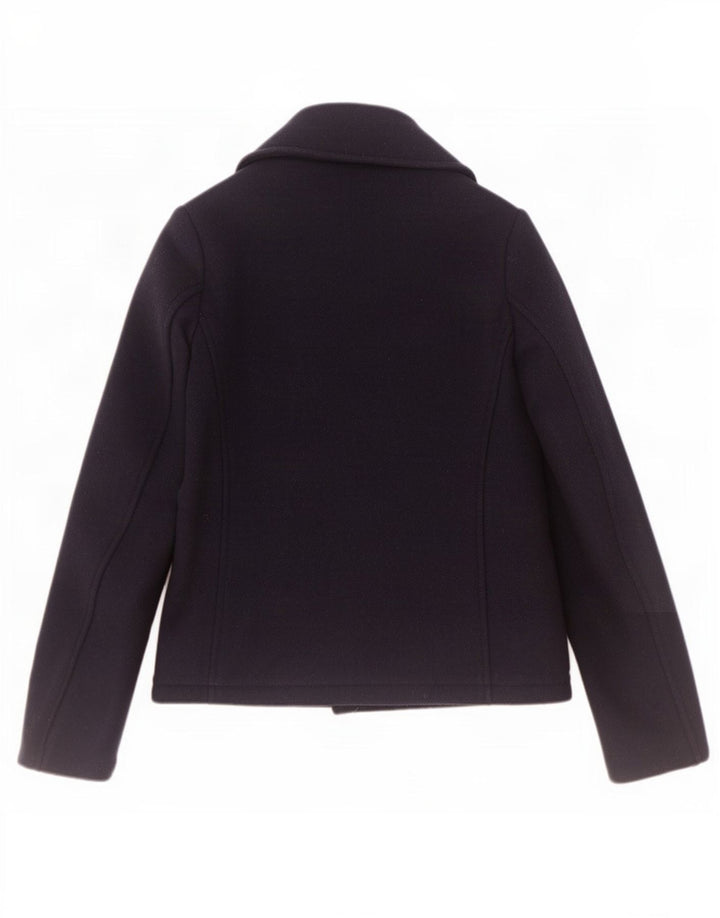 Fat Face Womens Pea Coat UK 10 Small Navy Blue Wool