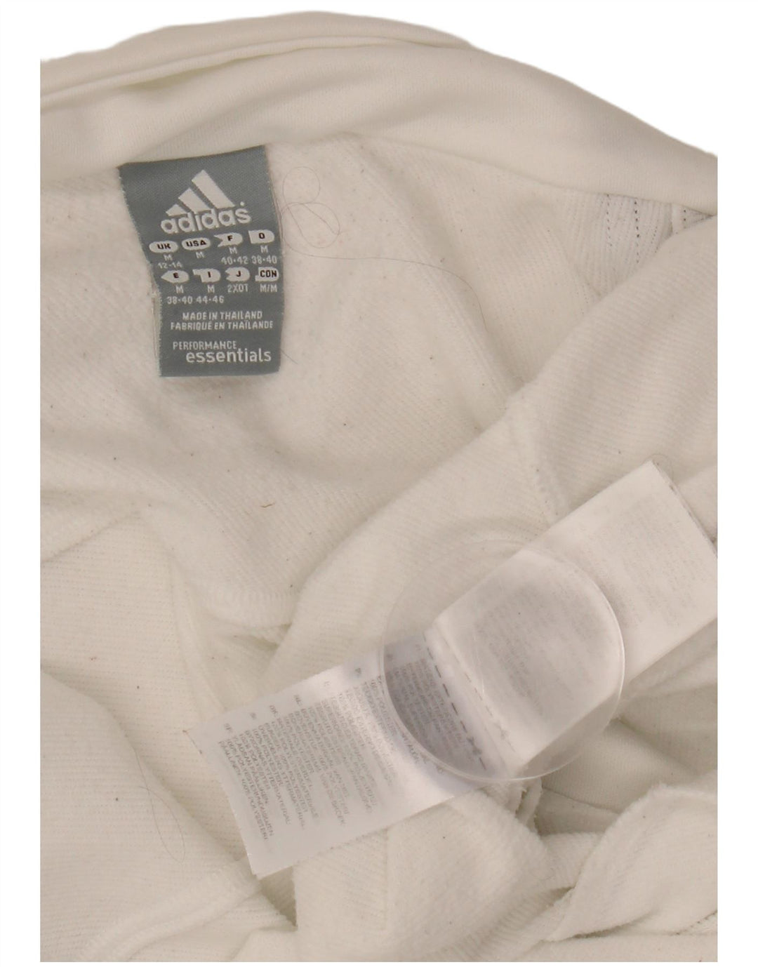 ADIDAS Womens Tracksuit Top Jacket UK 12/14 Medium White Polyester