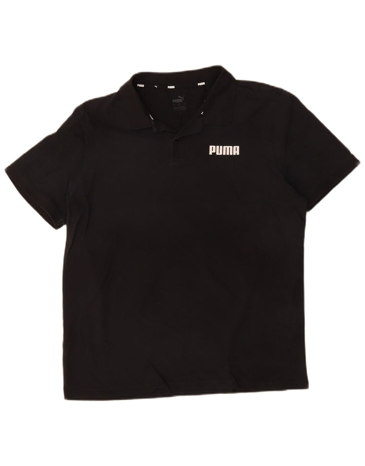 PUMA Mens Polo Shirt Large Black Cotton