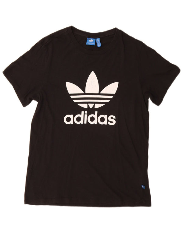 Adidas Womens Graphic T-Shirt Top UK 8 Small Black Cotton