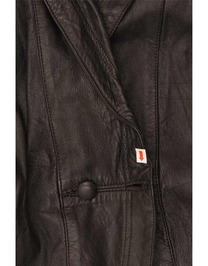 Vintage Womens Leather Jacket UK 42 XL Black