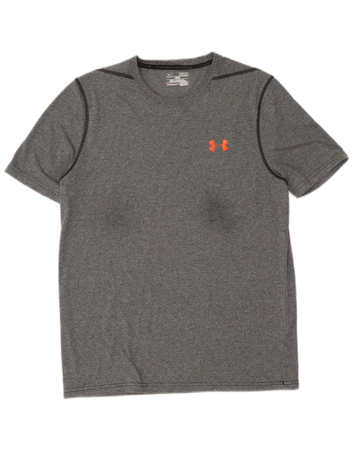 Under Armour Mens Heat Gear T-Shirt Top Medium Navy Blue Flecked