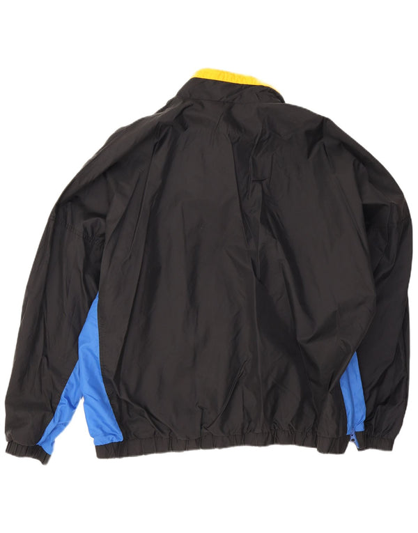 Nike Mens NBA Loose Fit Rain Jacket UK 44 2XL Black Colourblock Nylon