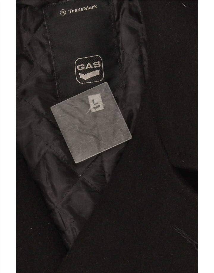 Gas Mens Double Breasted Coat UK 40 Large Black