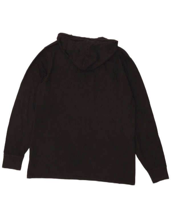 Champion Mens Graphic Hoodie Jumper Large Black Cotton