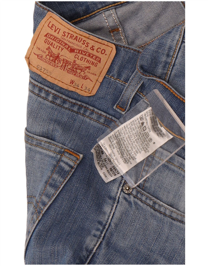 Levi's Mens Straight Jeans W34 L28 Blue Cotton