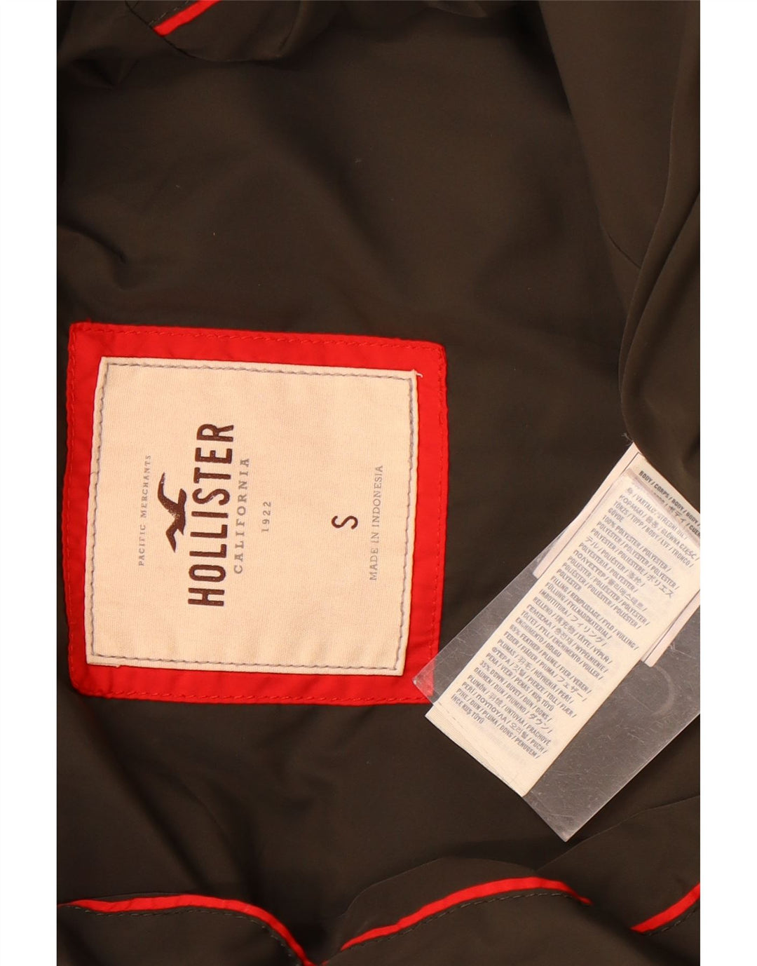 Hollister Womens Hooded Padded Jacket UK 10 Small Khaki Polyester