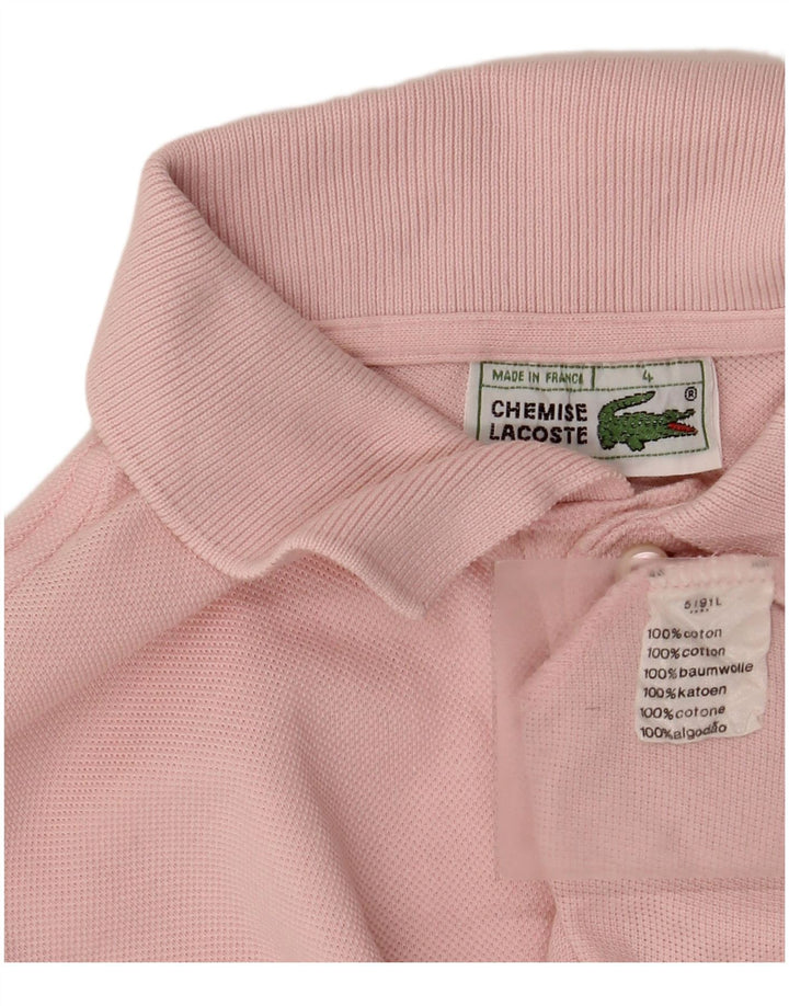 Lacoste Mens Polo Shirt Size 4 Medium Pink Cotton