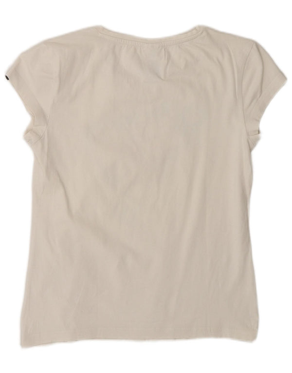 Adidas Womens Graphic T-Shirt Top UK 8/10 Small White Floral Cotton