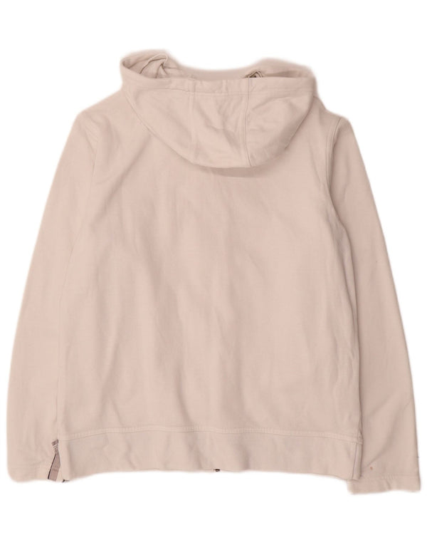 Adidas Womens Zip Hoodie Sweater UK 14 Medium White Cotton